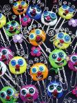 'Funny Faces' Paper Clips- Handmade with glazed Fimo. Silver wire, glass beads, tiny bells and large paper clips. Functional, colorful, funny and durable. Make everyone laugh with these funny 'Pimpollos' Faces! Some are also note holders.