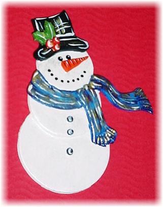 Christmas Pearly Snowman Pin- This porcelain handmade pin is painted in pearly white and bright colors details. Each detail is set one by one. Hanging Ornament will be available soon!
