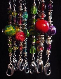 Polymer Clay Marbleized Beaded Lobster Clasp Key Chain -Handmade polymer clay beads, unique glass beads, charms, pewter and silver plated beads and findings. Perfect for that special occasion gift!!!