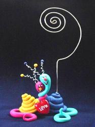  Handmade with glazed Fimo. Nickel and silver wire are used for final details. Each Item can be personalized or the note can bring a special message. (Please, specify it with your order)