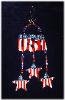 Patriotic USA with 3 Stars Ornament- This porcelain handmade ornament is painted in glossy patriotic colors. Austrian crystals, glass beads and wire are used for final and hanging details. 100% handmade.